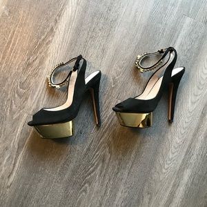 Zara gold platfrom shoes